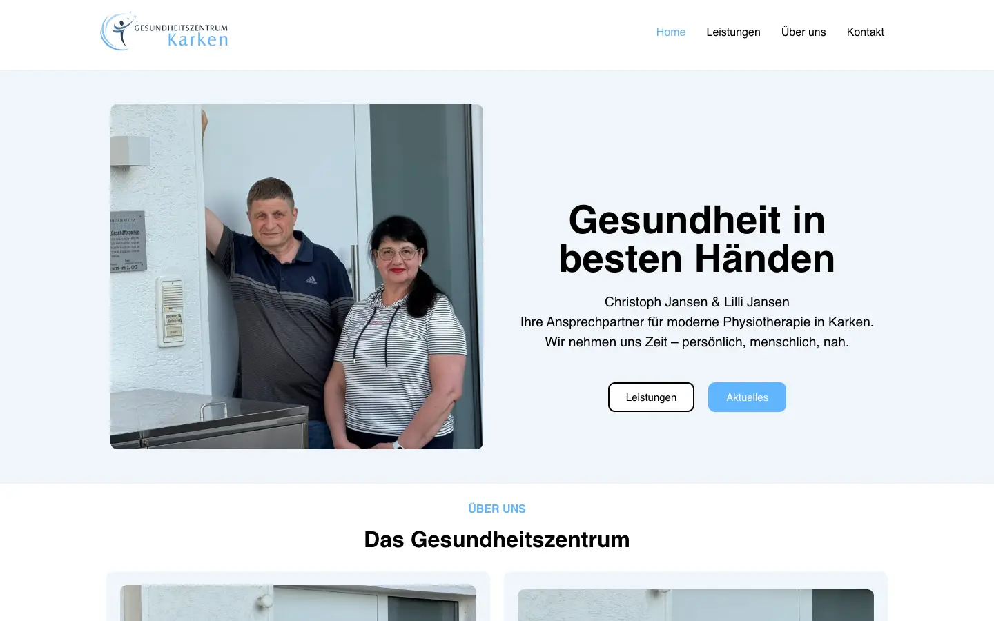 Startseite von Gesundheitszentrum Karken auf Desktop und Smartphone