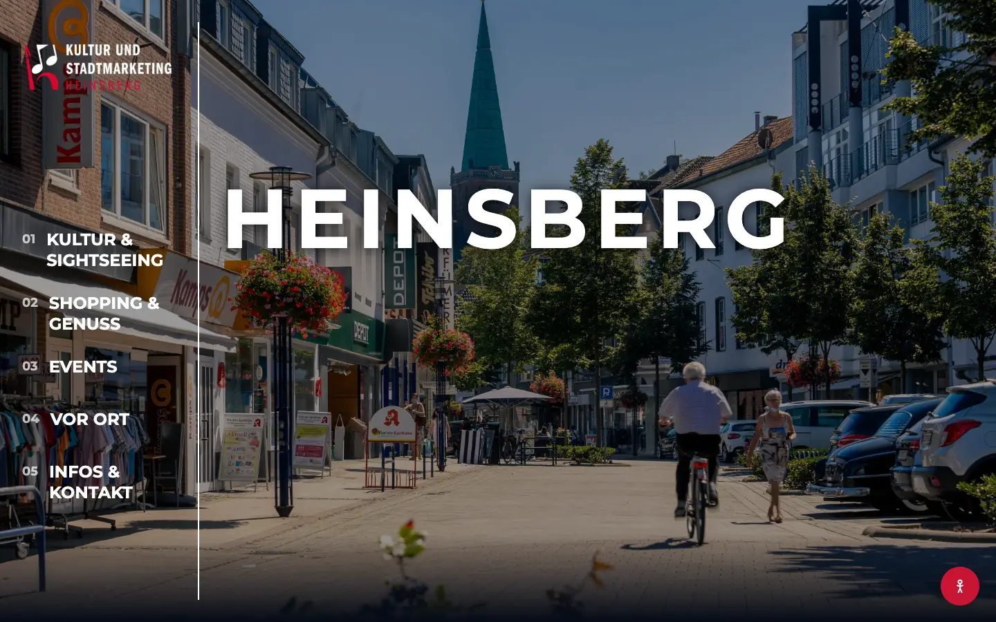 Startseite von Kultur- und Stadtmarketing Heinsberg auf Desktop und Smartphone