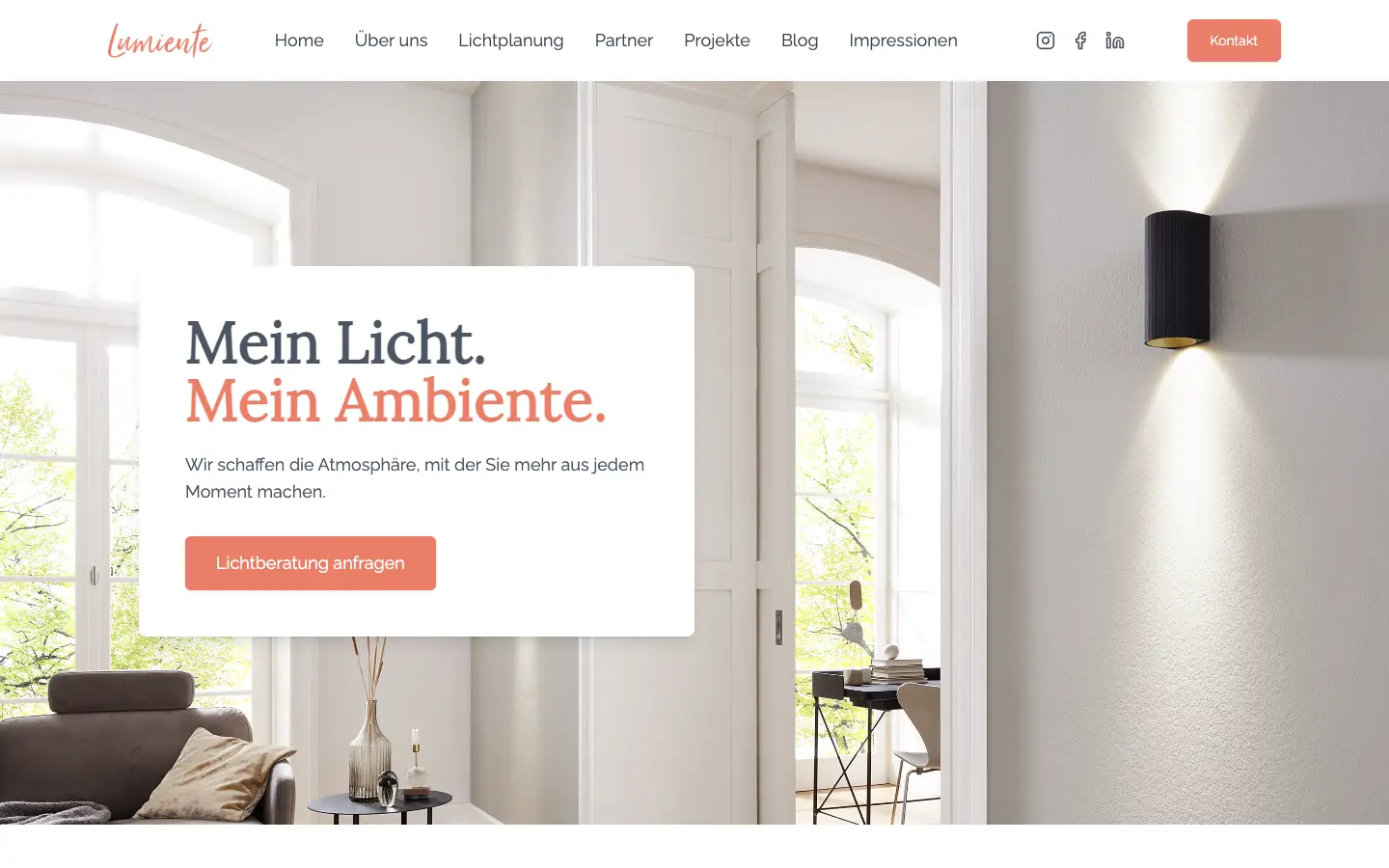 Startseite von Lumiente auf Desktop und Smartphone