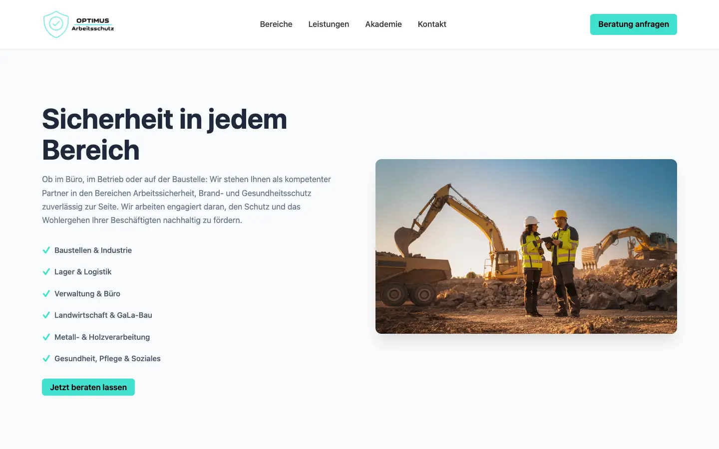 Startseite von Optimus Arbeitsschutz auf Desktop und Smartphone